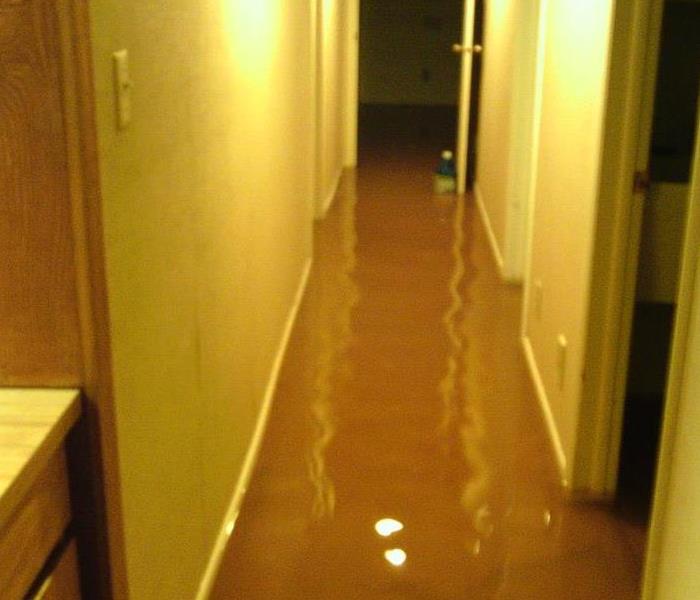 Flood water inside hallway of Cedar City