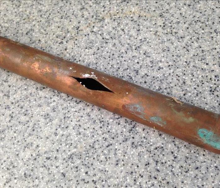 Pipe damaged with hole