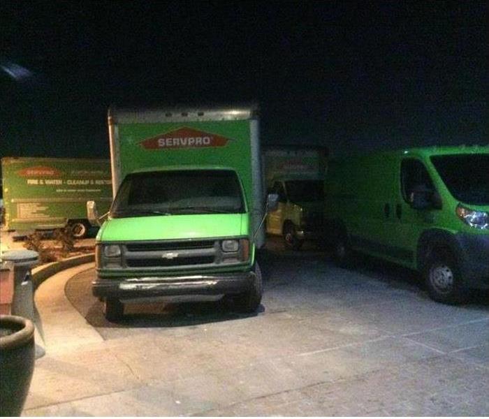 SERVPRO trucks on standby ready when the call comes in.